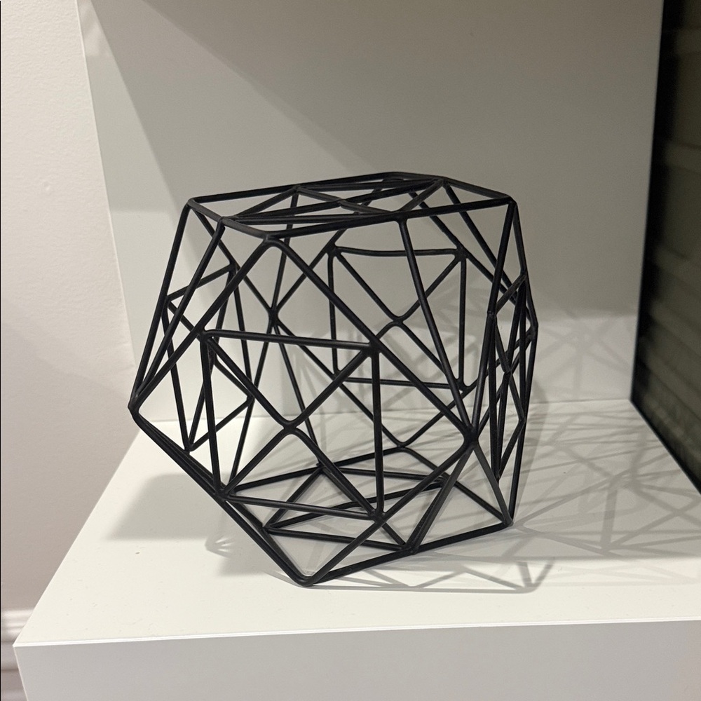 Geometric Black Metal Sculpture